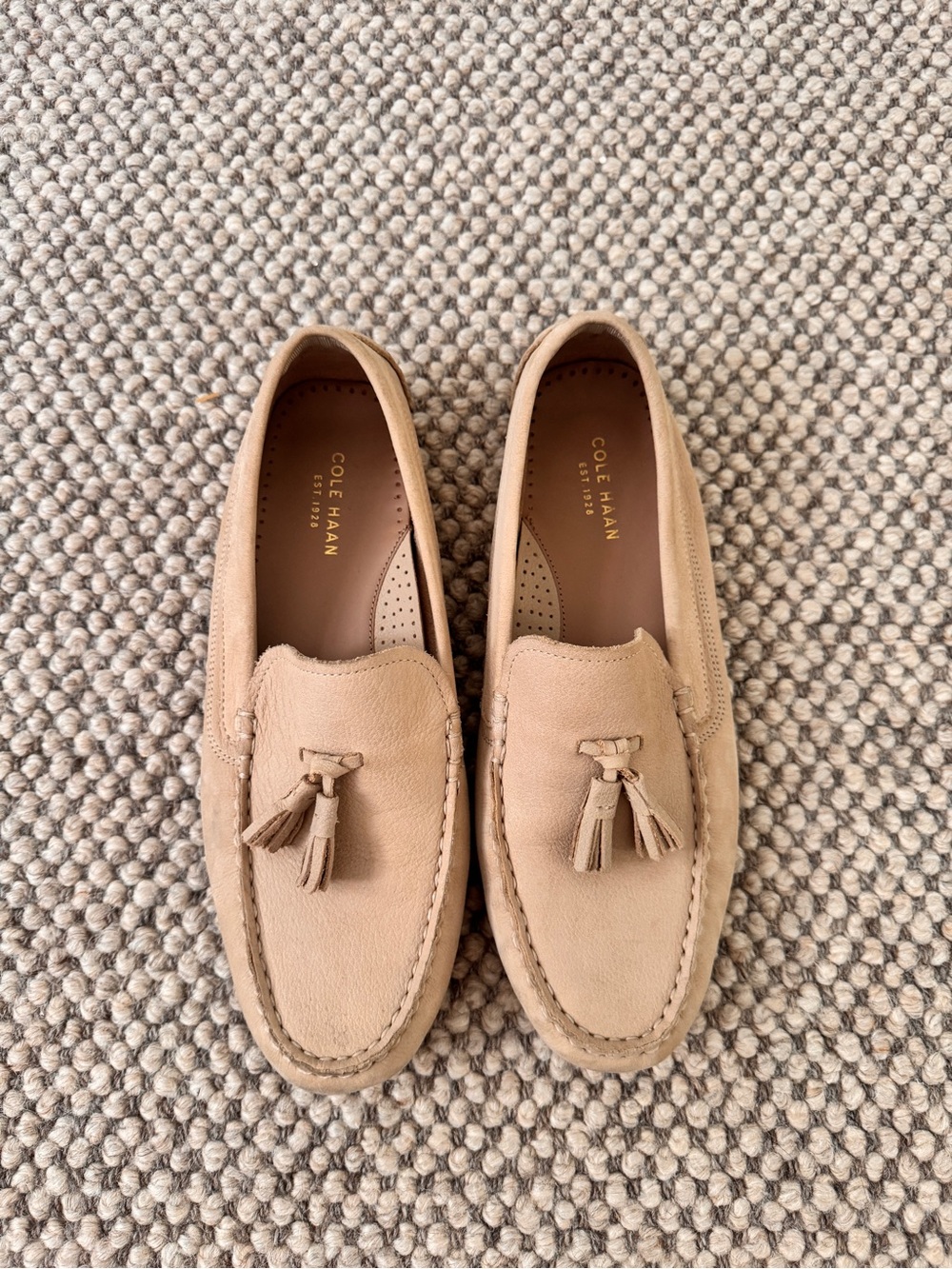 Cole Haan Tan Suede Tassel Loafers